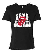 DuneRats® Sand Junkie LIPS Women's Black T-Shirt