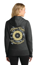 DuneRats® Sand Junkie Sunflower Women's Charcoal Zip Hoodie