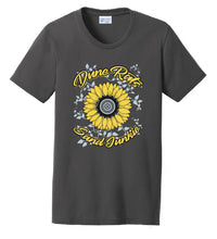 DuneRats® Sand Junkie Sunflower Women's Charcoal T-Shirt