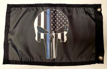 DuneRats ATV, UTV, MC Safety Whip Flag - Punisher Blue Line 12"x18" with Grommets