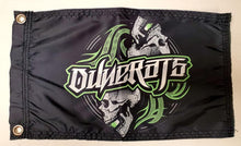 DuneRats Green Skull Custom ATV, UTV, MC Safety Whip Flag 12"x18" with Grommets