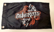 DuneRats Orange Skull Custom ATV, UTV, MC Safety Whip Flag 12"x18" with Grommets