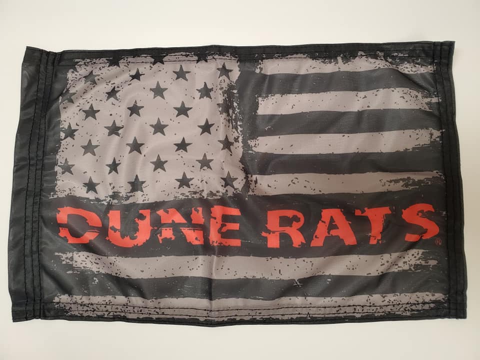 DuneRats Red USA Custom ATV, UTV, MC Safety Whip Flag 12