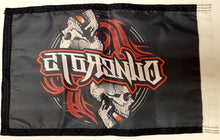 DuneRats Custom ATV, UTV, MC Safety Whip Flag 12"x18" DuneRats Red Skull with Sleeve