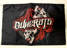 DuneRats Custom ATV, UTV, MC Safety Whip Flag 12"x18" DuneRats Red Skull with Sleeve