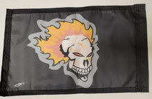 DuneRats Custom ATV, UTV, MC Safety Whip Flag 12"x18" Flaming Skull with Sleeve