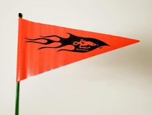 Orange Pennant with DuneRats Logo on 1/4" x 7' Whip Pole 6 Color Choices