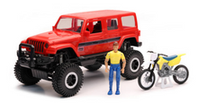 NewRay 1:18 Scale Jeep Wrangler + Dirt Bike & Figure Set Replica Toy
