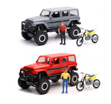 NewRay 1:18 Scale Jeep Wrangler + Dirt Bike & Figure Set Replica Toy