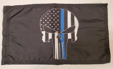 DuneRats® ATV, UTV, MC Safety 12"x18" Whip Flag - Punisher Blue Line Flag with Sleeve