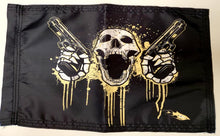 DuneRats Safety Whip Flag Skull with Guns 12"x18" MC ATV UTV with Sleeve
